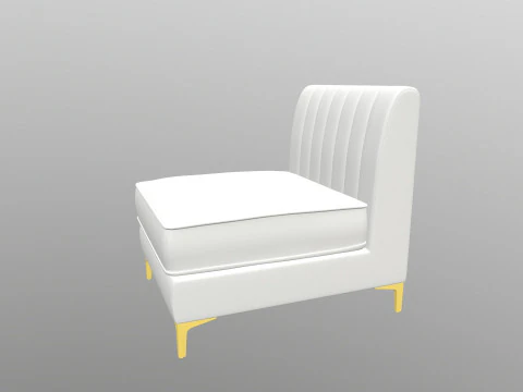 Triumph tufed Armless chair 3D Model