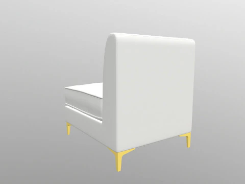 Triumph tufed Armless chair 3D Model
