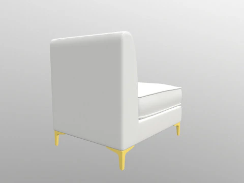 Triumph tufed Armless chair 3D Model
