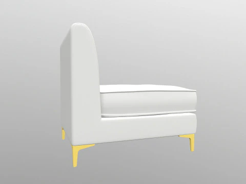 Triumph tufed Armless chair 3D Model