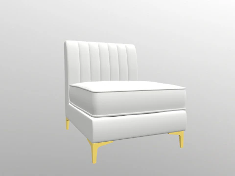 Triumph tufed Armless chair 3D Model