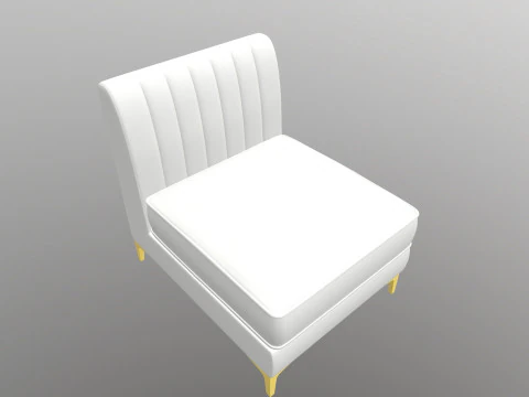 Triumph tufed Armless chair 3D Model