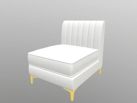 Triumph tufed Armless chair 3D Model