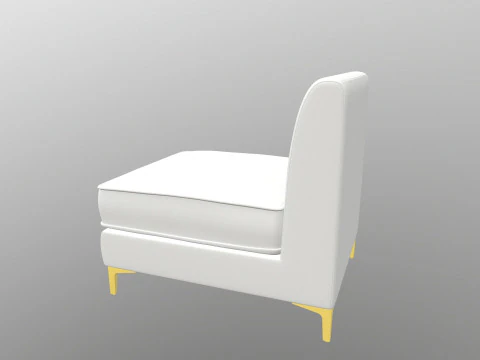 Triumph tufed Armless chair 3D Model