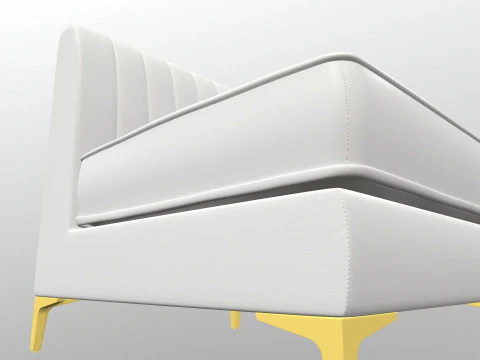 Triumph tufed Armless chair 3D Model