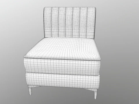 Triumph tufed Armless chair 3D Model