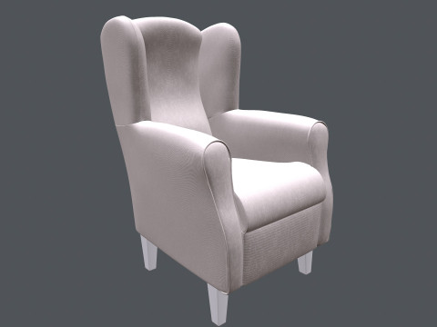 윙백 의자 3D 모델