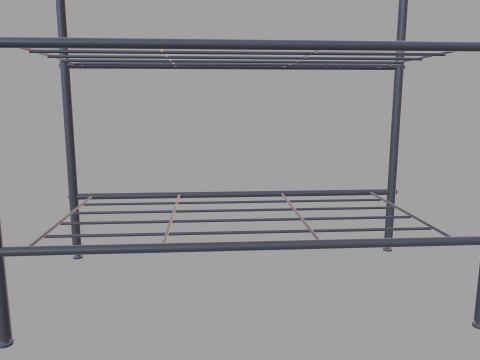 Black Metal Garment Rack 3D Model