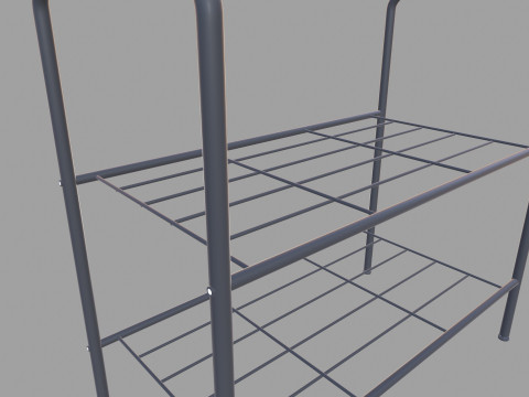 Black Metal Garment Rack 3D Model