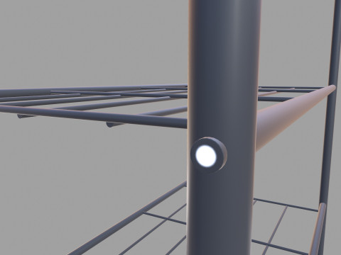 Black Metal Garment Rack 3D Model