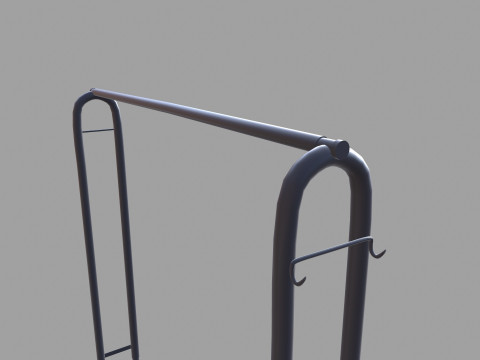 Black Metal Garment Rack 3D Model