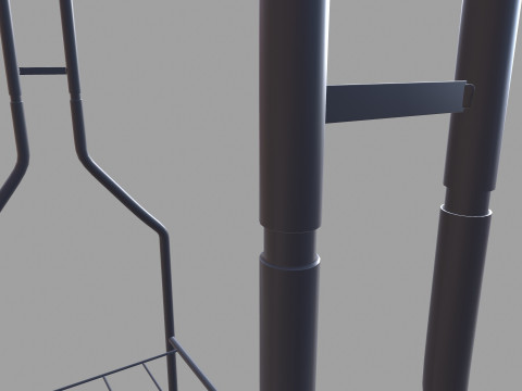 Black Metal Garment Rack 3D Model