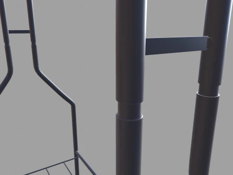 Black Metal Garment Rack 3D Model