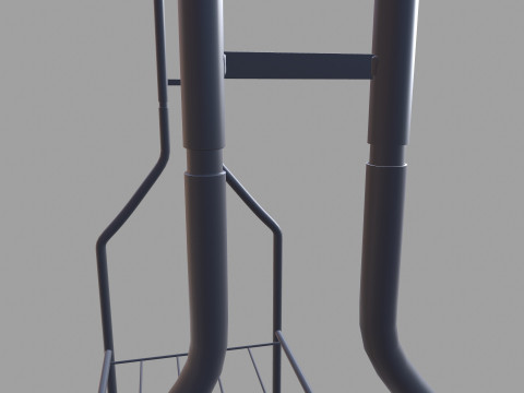 Black Metal Garment Rack 3D Model