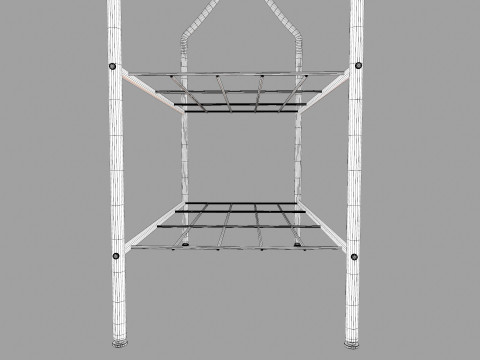 Black Metal Garment Rack 3D Model