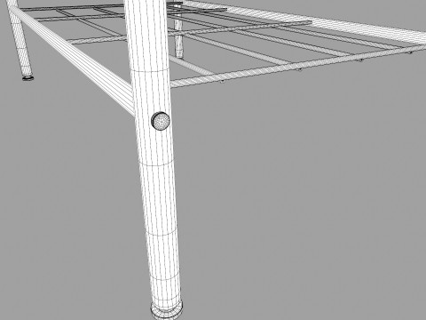 Black Metal Garment Rack 3D Model