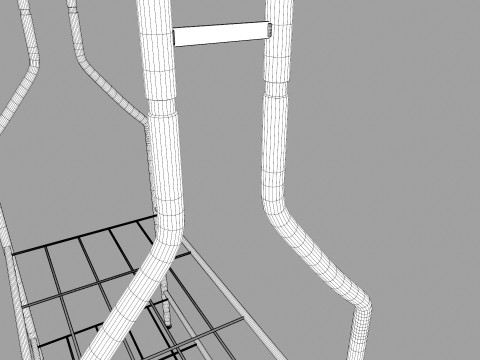 Black Metal Garment Rack 3D Model