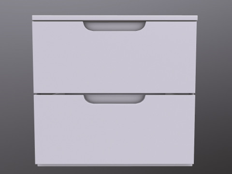 랙 2 서랍 3D 모델