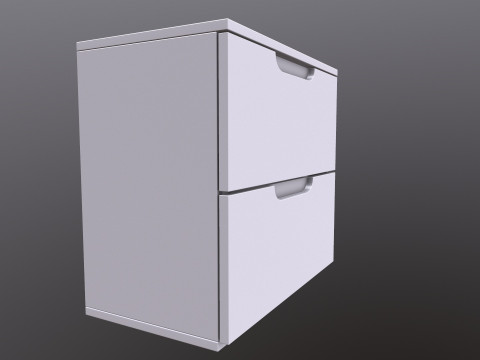 랙 2 서랍 3D 모델