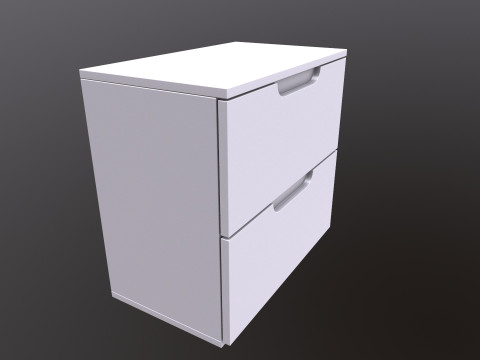 랙 2 서랍 3D 모델