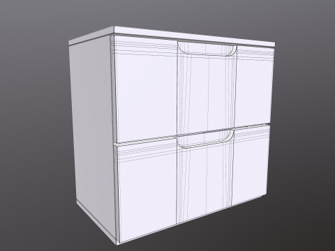 랙 2 서랍 3D 모델