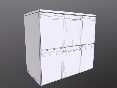 Полка 2 ящика 3D Модель