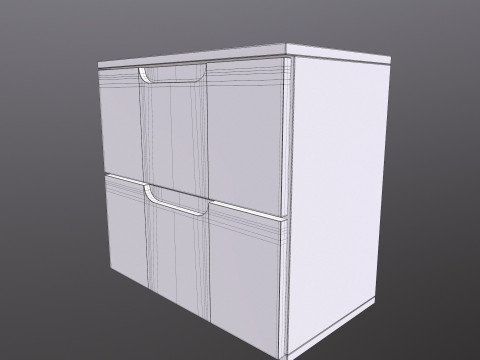 랙 2 서랍 3D 모델