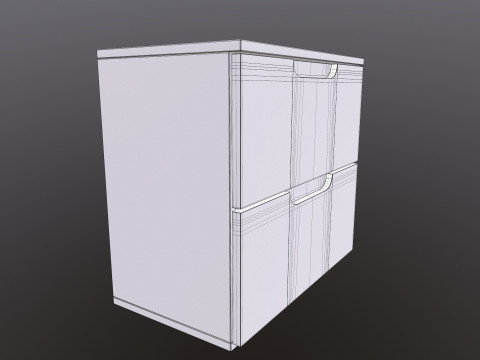 랙 2 서랍 3D 모델