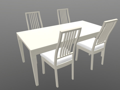 Dining Table 4 Seater 3D Model