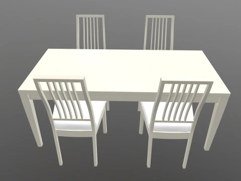 Tavolo da pranzo a 4 posti Modello 3D