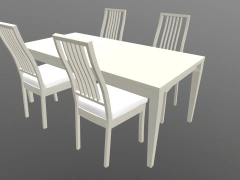 Tavolo da pranzo a 4 posti Modello 3D