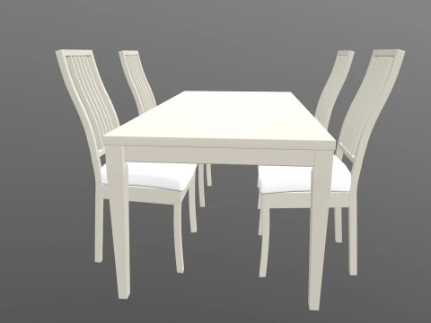 Tavolo da pranzo a 4 posti Modello 3D