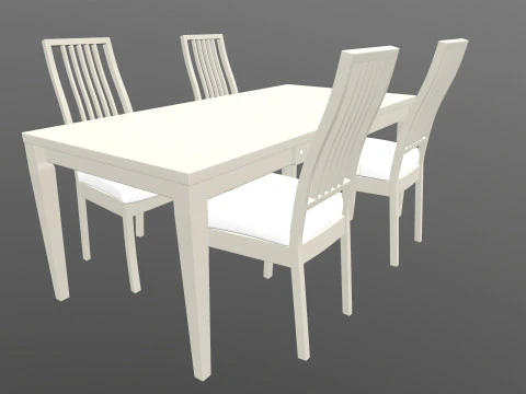 Tavolo da pranzo a 4 posti Modello 3D