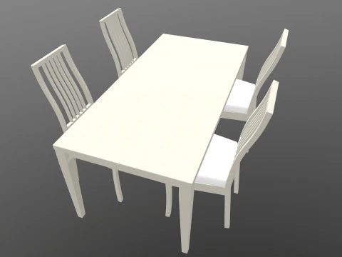 Tavolo da pranzo a 4 posti Modello 3D