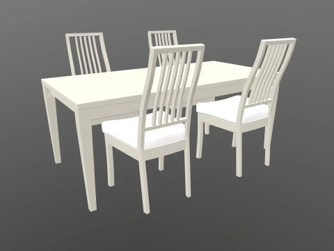 Tavolo da pranzo a 4 posti Modello 3D