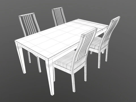 Tavolo da pranzo a 4 posti Modello 3D