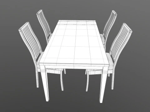 Tavolo da pranzo a 4 posti Modello 3D