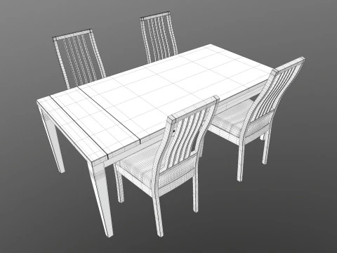 Tavolo da pranzo a 4 posti Modello 3D