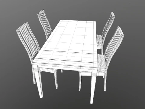 Tavolo da pranzo a 4 posti Modello 3D