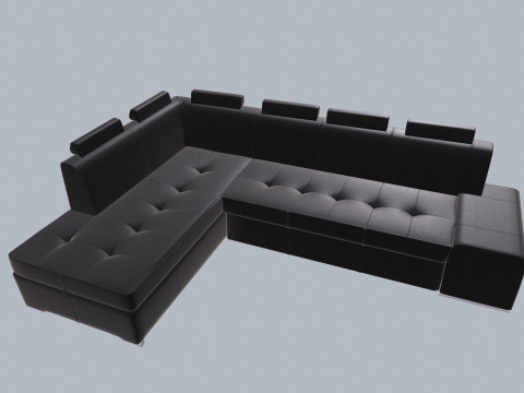 L Shaped Sofa Set 3D Model