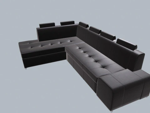 L字型ソファセット 3Dモデル