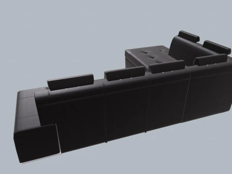 L字型ソファセット 3Dモデル