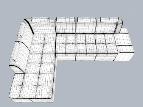 L字型ソファセット 3Dモデル