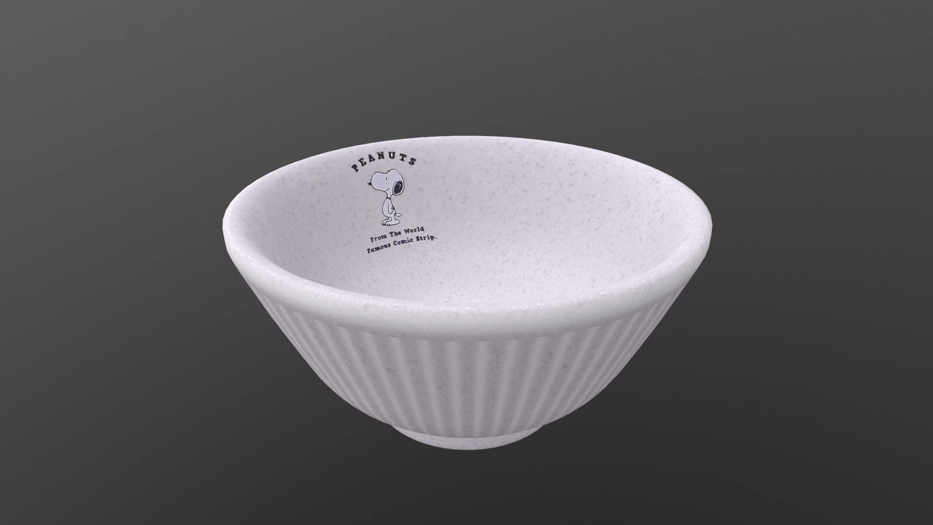 Peanuts Snoopy Rice Bowl 3D Model .c4d .max .obj .3ds .fbx .stl .blend
