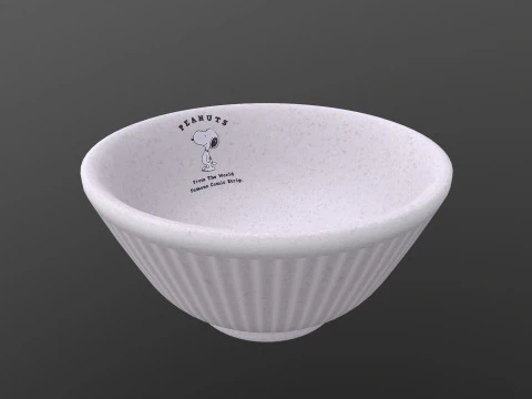 Mangkuk Nasi Snoopy Kacang Model 3D