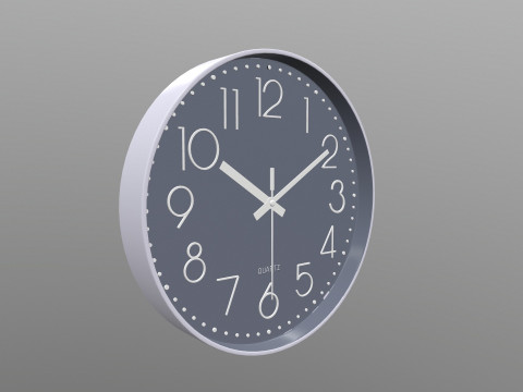 Analog Digital Wall Clock 3D Model