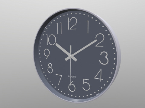 Analog Digital Wall Clock 3D Model