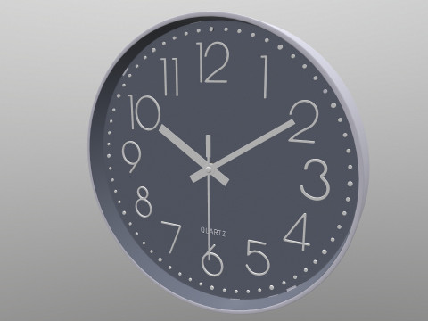 Analog Digital Wall Clock 3D Model
