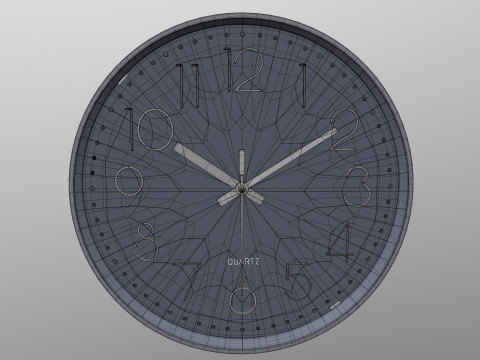 Analog Digital Wall Clock 3D Model