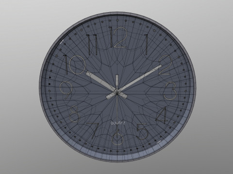 Analog Digital Wall Clock 3D Model